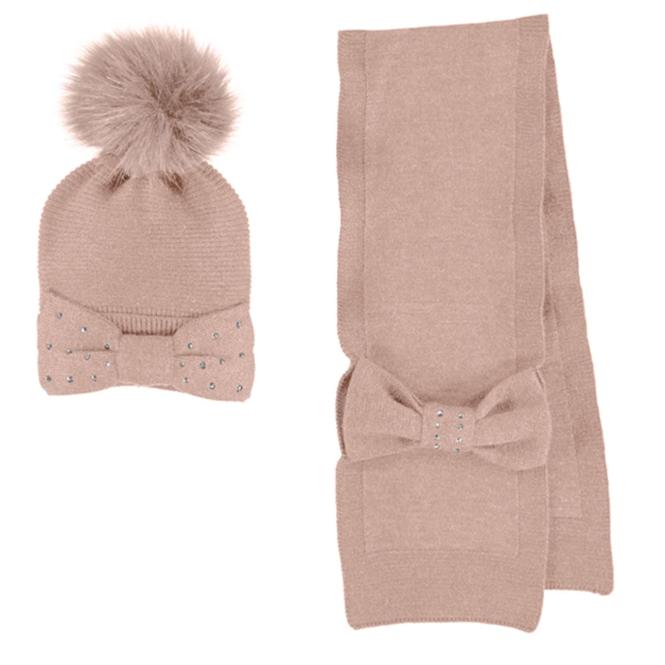 Mayoral Mädchen Schal, Mütze mit Bommel, Winterset 2-Teilig, Accessoires, rosa – 10.342r 