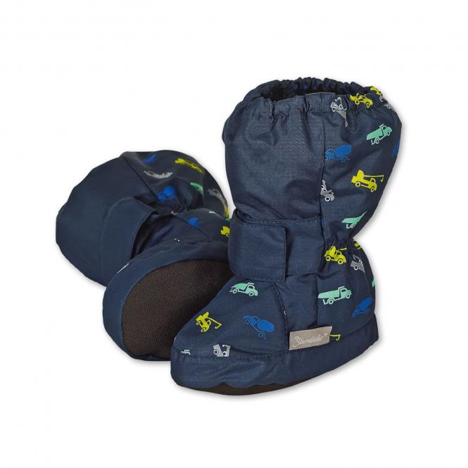 Baby Jungen Winterschuhe gefüttert wasserabweisend mit Klettverschluss "Auto", marineblau - 5101914 