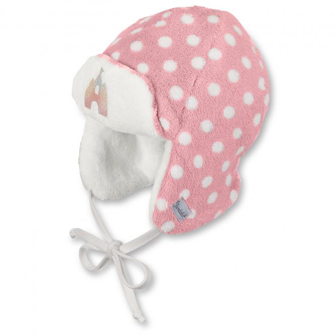 Baby Mädchen Mütze Fliegermütze zum binden, Punkte, von Sterntaler, rosa - 4401722 
