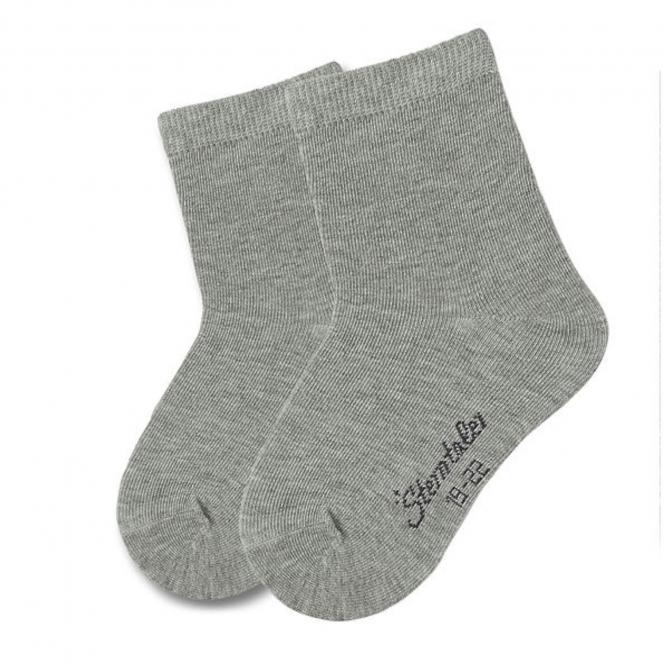 Jungen und Mädchen Socken, Söckchen im 2er-Pack, einfarbig, grau – 8501720-silbe 