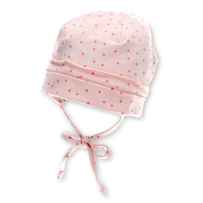 GOTS Beanie Esel Emmi Girl mit Bindeband und Punkten, rosa - 4002210 