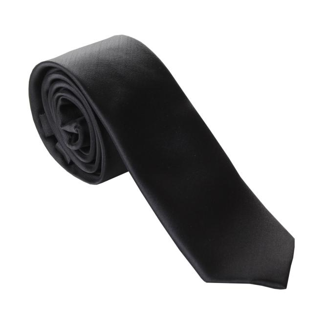 Jungen Krawatte festlich, einfarbig, 100% Micro-Polyester, schwarz - 9964400s 