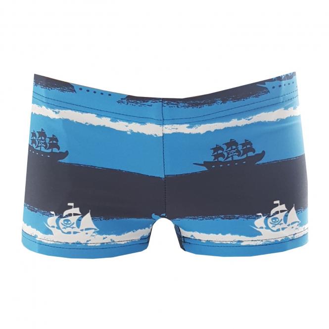 Sanetta Jungen Badehose Badeshorts Schwimmhose Piratenmuster, Blau - 430422 