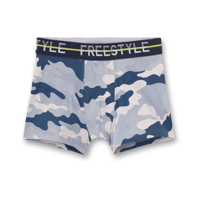 Jungen Unterhose Boxershorts gemustert Tarnmuster "Freestyle", blau - 346311 