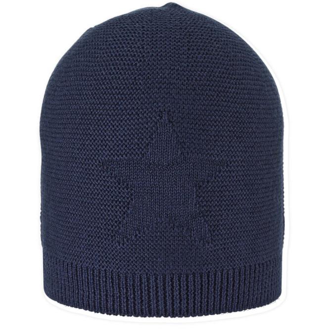 Sterntaler GOTS Strickmütze mit Stirnmotiv "Stern" aus 100% Bio-Baumwolle, blau - 4702071 