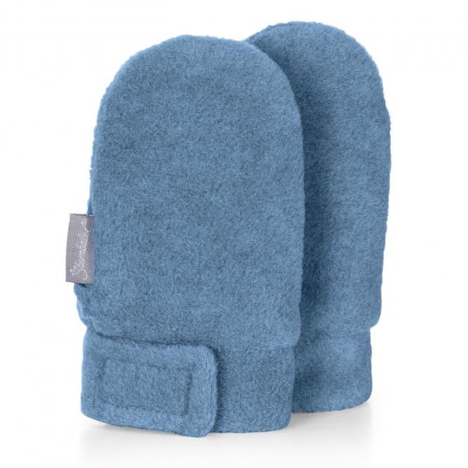 Baby Jungen Fäustlinge Handschuhe Fleece mit Klettverschluss ohne Finger, mittelblau - 4301400 