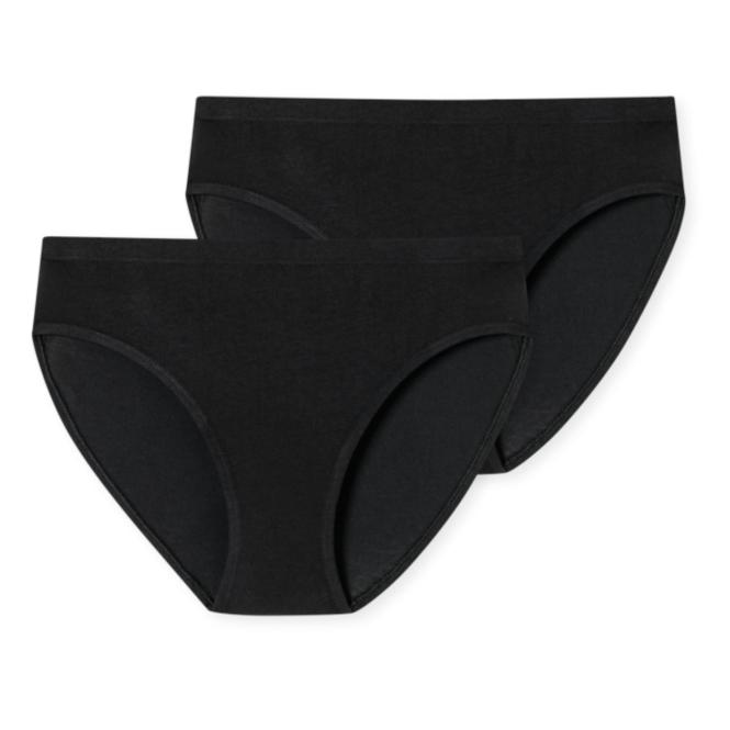 Schiesser Mädchen Slips Doppelpack in Single-Jersey-Qualität, schwarz - 181941 