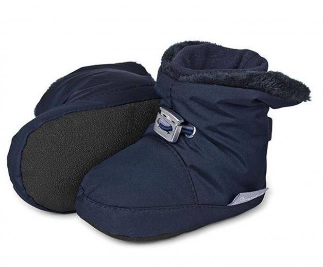 Baby Jungen Winterschuhe gefüttert Plüschfutter wasserabweisend mit Gummizug und rutschfester Sohle einfarbig, dunkelblau - 5101521 