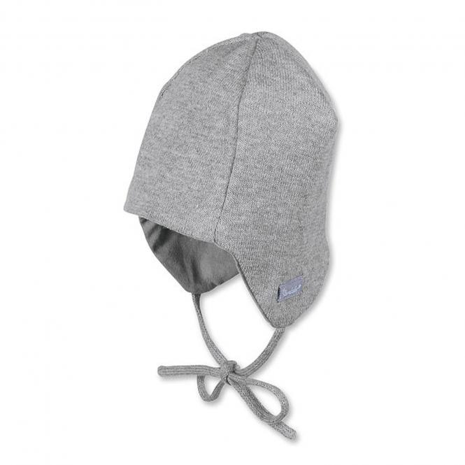 Sterntaler Baby Jungenmütze Erstlingsmütze zum Binden mit Ohrenschutz und Fütterung, grau - 1701715-silbe 