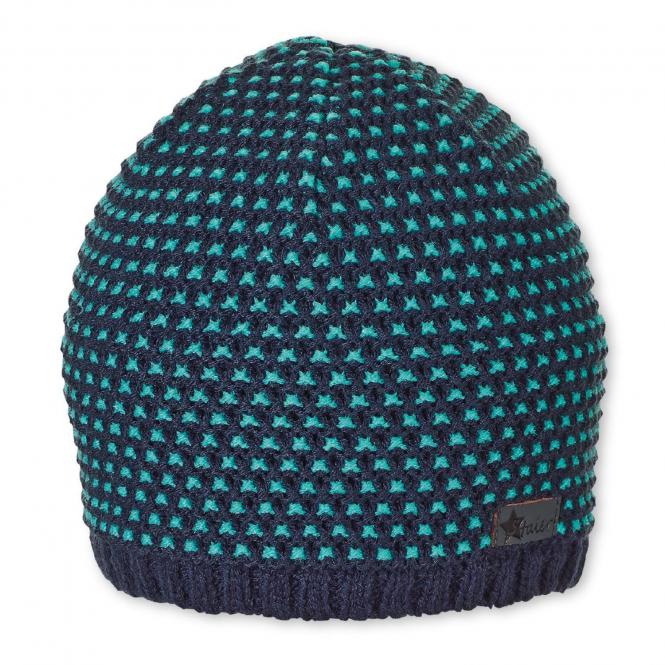 Jungen Strickmütze mit Sternen und Microfleece-Einsatz, marineblau - 4721900 