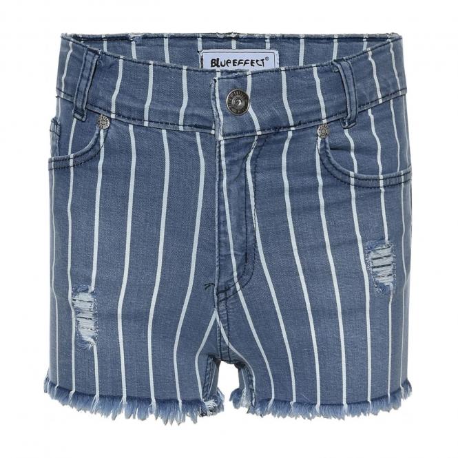 Mädchen Sommer Shorts, kurze Hose, gestreift, jeansblau -1201-3243 