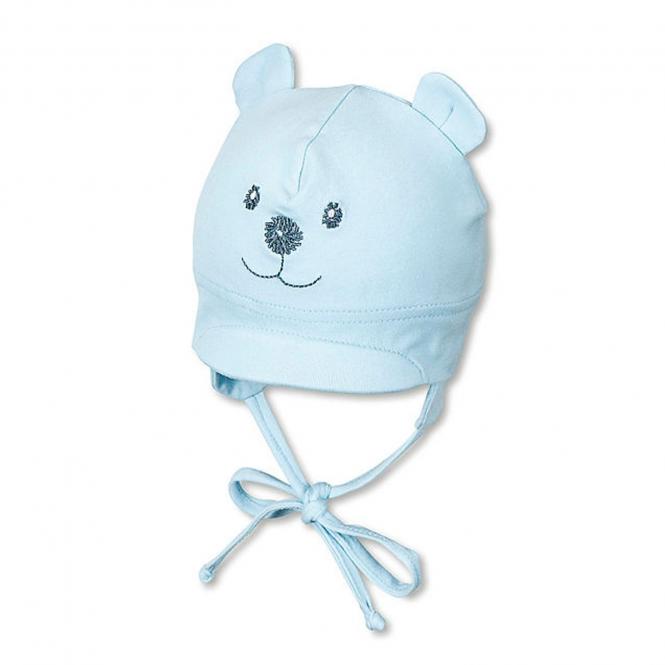 Sterntaler Baby Jungenmütze mit Schirm Erstlingsmütze Teddy zum Binden mit Ohrenschutz und Innenfutter UV-Schutz 50+, himmelblau - 4001466-bleu 