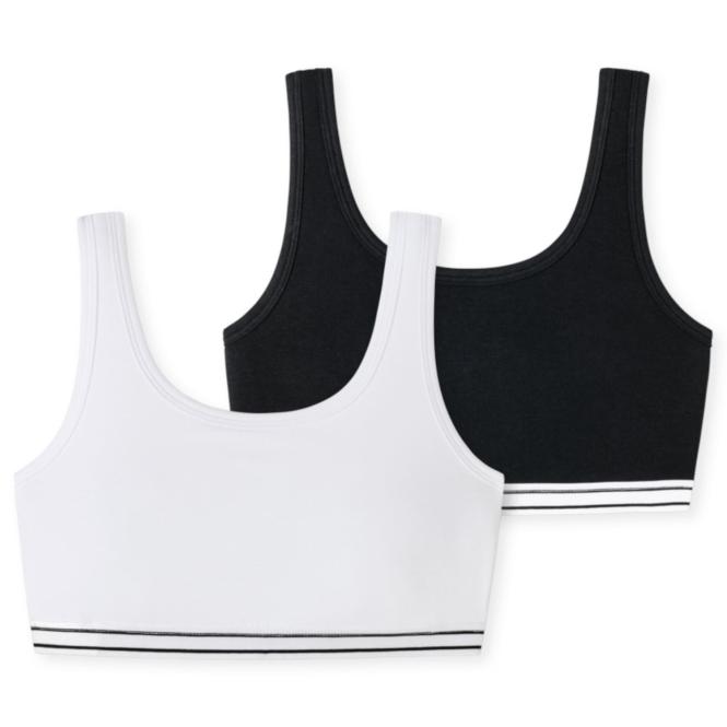 Mädchen Bustier, 2er-Pack, Unterbrustband, Single Jersey, sortiert- 179504 