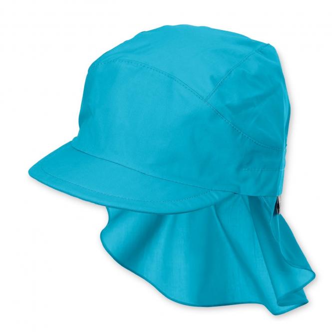 Jungen Mädchen Kinder Schirmmütze LSF UV-Schutz 50+ Sommermütze Schildmütze mit Nackenschutz, einfarbig türkis – 1531430 