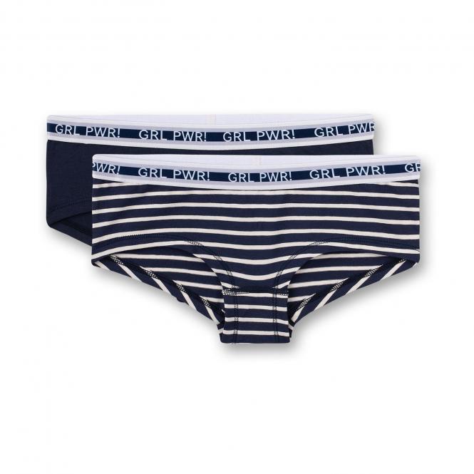 Mädchen Cutbrief Panty 2er-Set geringelt, marine-weiß - 346425 