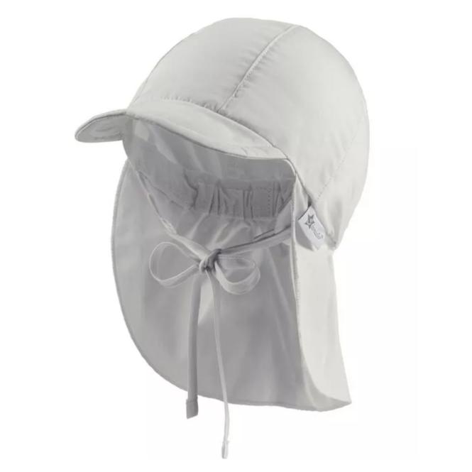Sterntaler Schirmmütze mit Nackenschutz aus 100% Bio-Baumwolle, lichtgrau - 1511410 