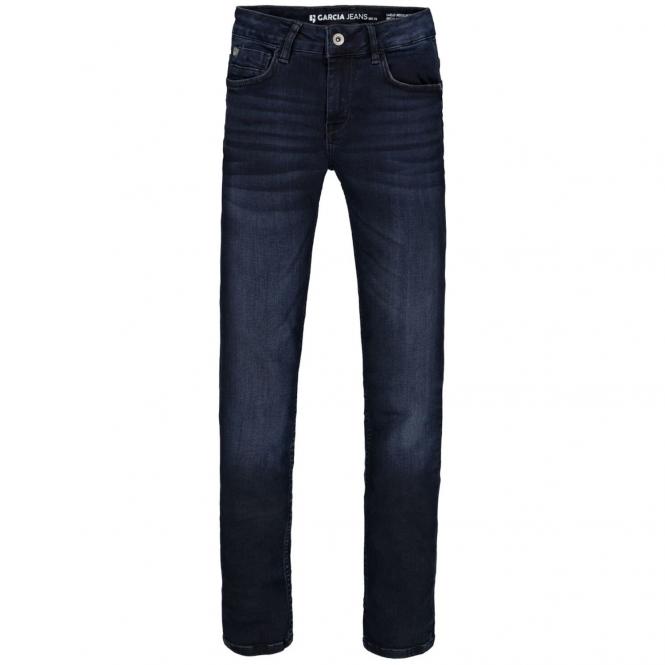 Jungen Jeanshose Jeans mit 5 Taschen, Reißverschluss, Knopfverschluss, verstellbarer Taillenbund, Tapered Fit, "Lazlo - Dark Used",  dunkelblau  - 350 col.7021_Lazlo - Größe 152 152 | 7021 BLUE | 