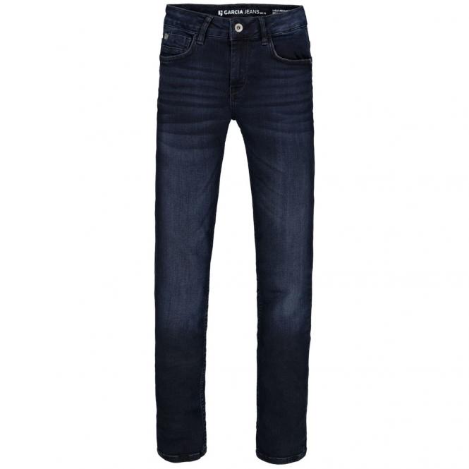 Jungen Jeanshose Jeans mit 5 Taschen, Reißverschluss, Knopfverschluss, verstellbarer Taillenbund, Tapered Fit, "Lazlo - Dark Used",  dunkelblau  - 350 col.7021_Lazlo 