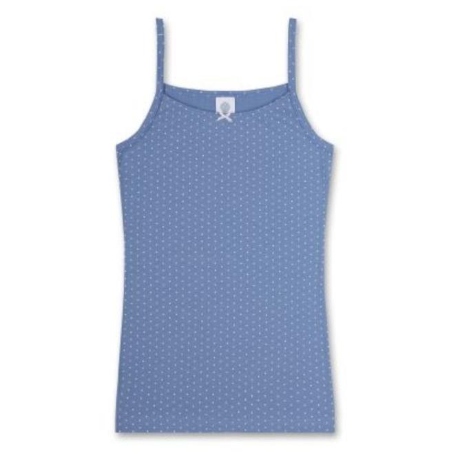 Sanetta Mädchen-Unterhemd aus Bio-Baumwolle mit Allover-Druck "Dots", blau - 347729 