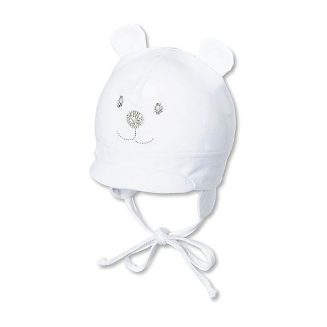 Sterntaler Baby Mädchenmütze mit Schirm Erstlingsmütze Teddy zum Binden mit Ohrenschutz und Innenfutter UV-Schutz 50+, weiß - 4001466-weiss 