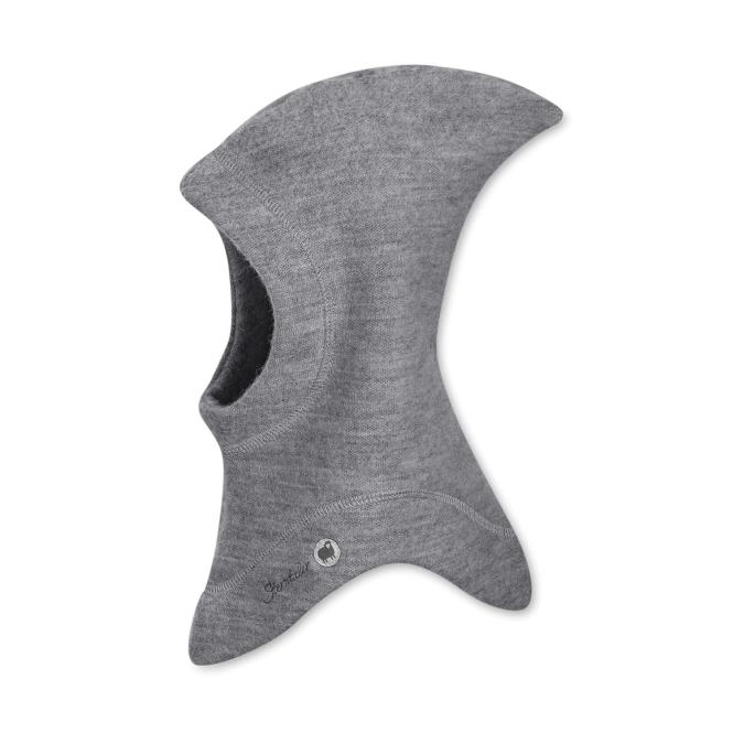 Jungen Schalmütze Zipfelmütze Wintermütze, 100% Wolle, einfarbig, grau - 4512135-silbe 