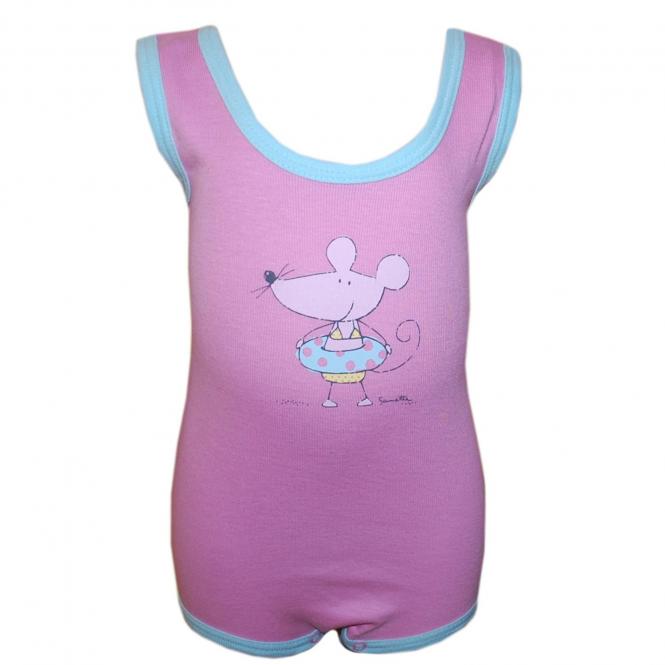 Baby Body Trägerbody Mädchen, pink-türkis 