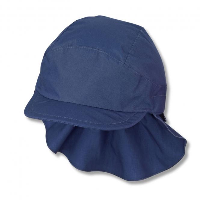 Jungen Kinder Schirmmütze LSF UV-Schutz 50+ Sommer- Schildmütze mit Nackenschutz, einfarbig blau – 1531430 