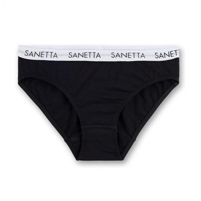 Mädchen Unterwäsche Unterhose schwarz, weiß, sanetta Slip - 346186, Größe 152 152 | super blac | 