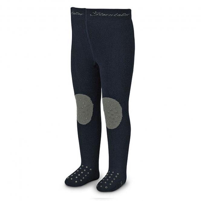 Baby Jungen Strumpfhose Krabbelstrumpfhose einfarbig mit abgesetztem Knie, marine - 8751610 