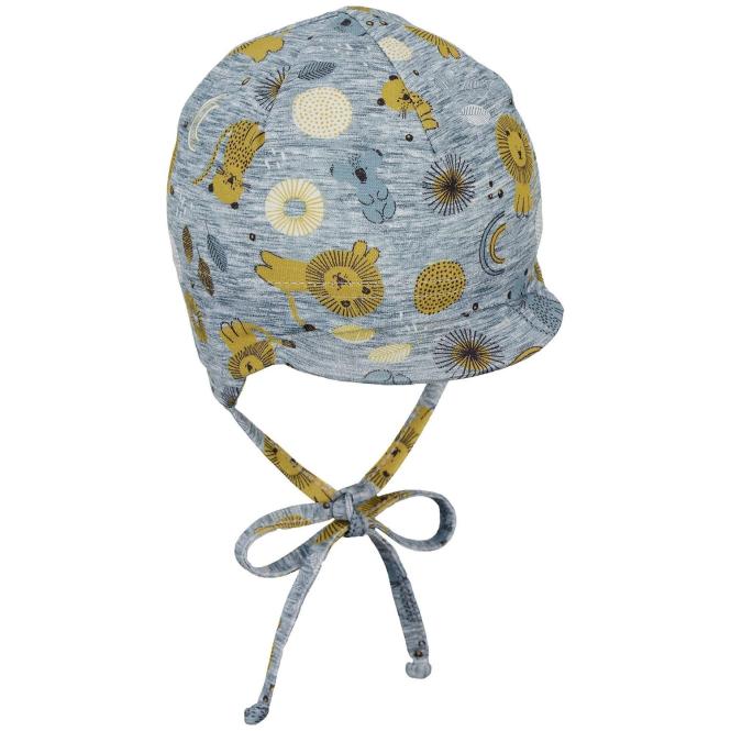 Baby Jungen Schirmmütze Schildmütze zum binden, Übergangsmütze, UV-Schutz 15, bedruckt, gemustert, "Löwe", gelb - 1602101-gelb 