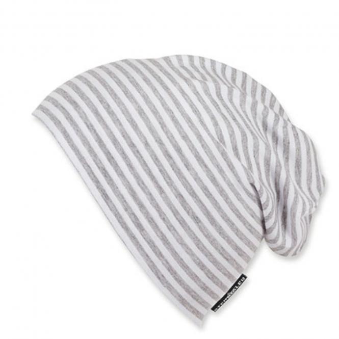 Jungen Kinder Slouch Beanie "gestreift", weiss - 1521800 