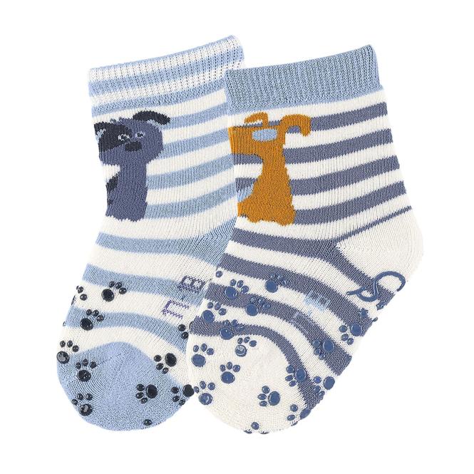 Baby Jungen ABS Socken 2er Set, blau - 11622 