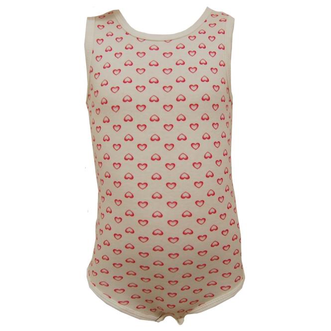 Body Baby Mädchen Ärmellos Herzen, beige 
