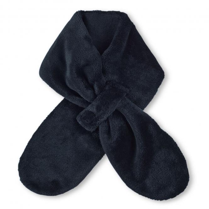 Jungen Baby Winter-Schal Plüsch mit Baumwollfleecefutter und Klettverschluss einfarbig, marineblau - 4201600 