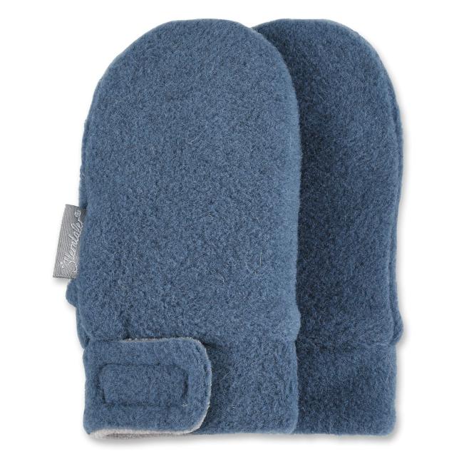 Baby Jungen Fäustel Fausthandschuhe mit Klettverschluss, ohne Daumen, aus Microfleece, einfarbig, tintenblau - 4301400-tinte 