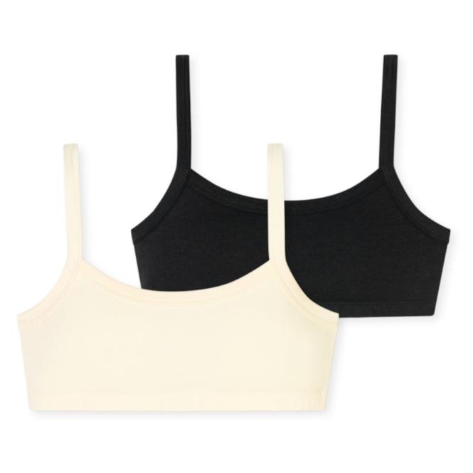 Schiesser Mädchen Bustiers im Doppelpack in Single-Jersey-Qualität, schwarz, weiß - 181940 