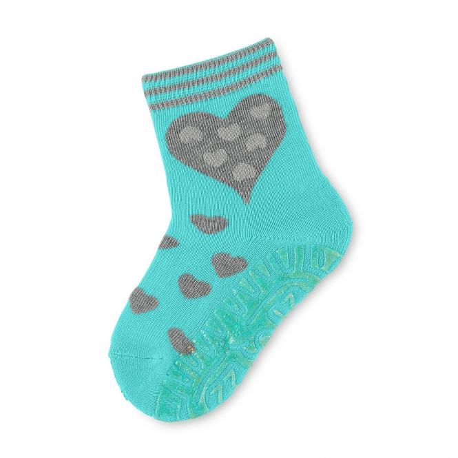 Mädchen Anti-Rutsch-Socken Fliesenflitzer Herzen, türkis - 8031814 