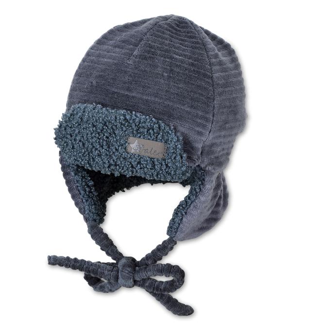 Jungen Fliegermütze Wintermütze, zum binden, Plüsch, weich, gefüttert, Ohrenklappen, Baumwollfleece, mittelblau - 4602151-mitte 
