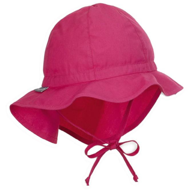 Baby Mädchen Flapper Sonnenhut mit Nackenschutz, einfarbig, zum binden, Bindeband, aus UV-Popeline, UV-Schutz 50+, Größenregulierungsband, pink - 1511620-magen 