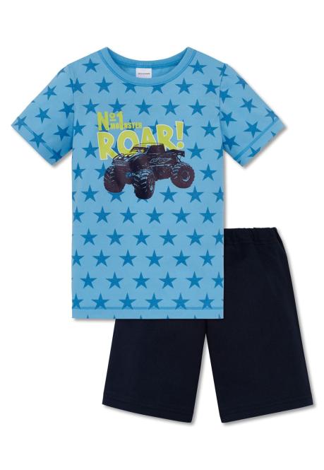 Jungen Schlafanzug Kurzarm "Roar/ Sterne", blau - 161307 