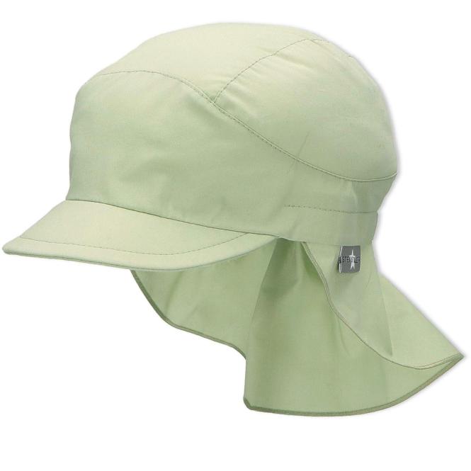 Jungen Schirmmütze Schildmütze Mütze, Nackenschutz, einfarbig, aus UV-Popeline Bio, grün - 1531430-mitte 