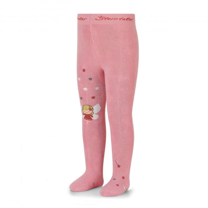 Mädchen Kinder Baby Strumpfhose mit Vollplüsch gemustert "Fee"-Motiv, rosa - 8722103 