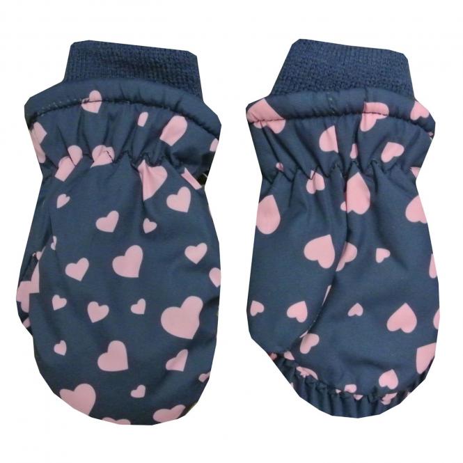 Fäustlinge Kinder Thermo-Handschuhe Mädchen Herzen gefüttert, blau - 9503218 