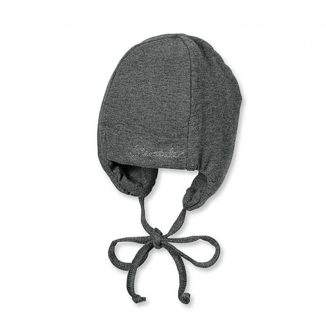 Sterntaler Baby Jungenmütze Erstlingsmütze zum Binden mit Ohrenschutz und UV-Schutz 50+, anthrazit - 4001557-aspha 