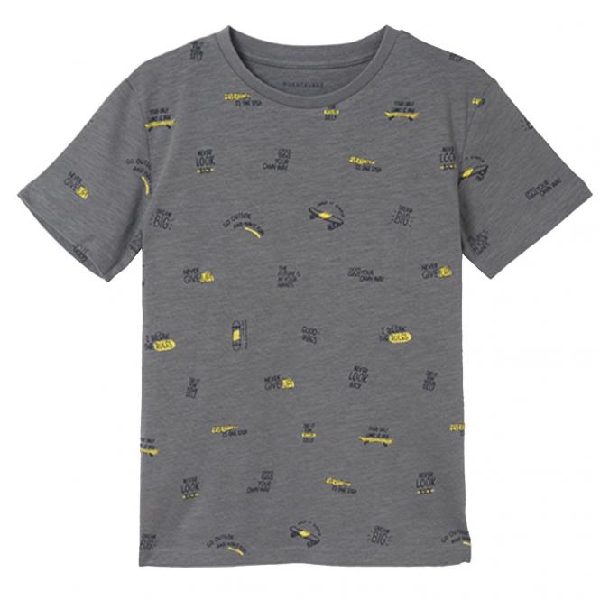 Jungen T-shirt kurzarm, bedruckt "Quotes", grau - 6.012g, Größe 176 176 | Grau | 