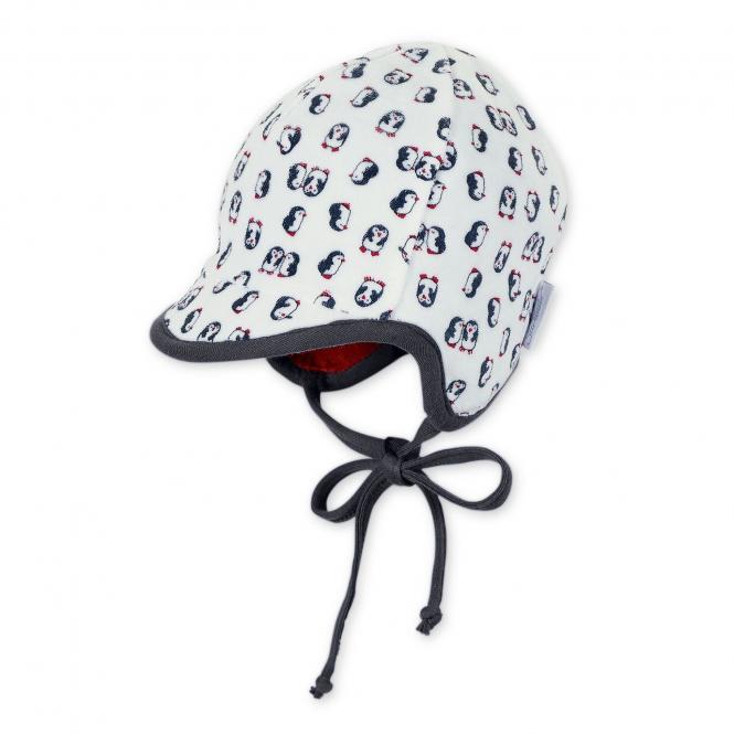 Baby Jungen Mütze Schildmütze Pinguin, weiß - 01621 