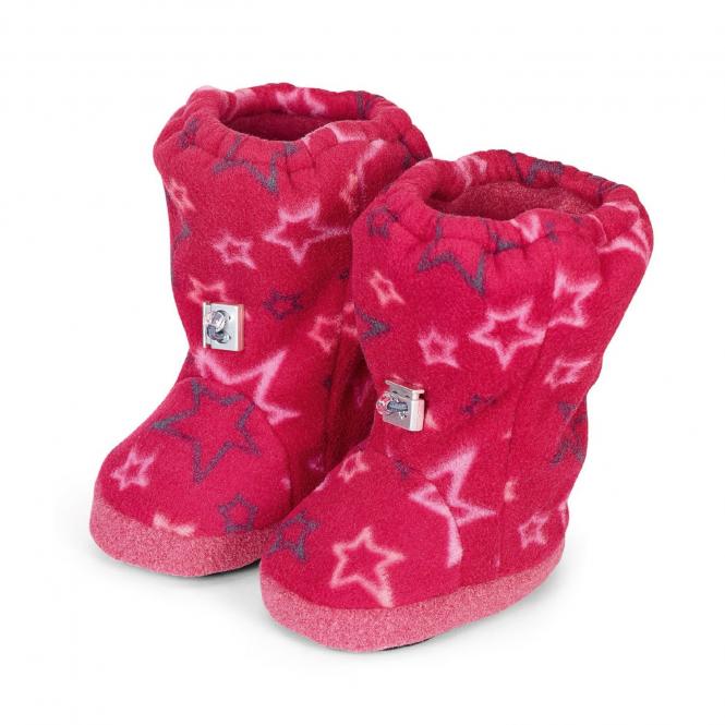 Baby Mädchen Winterschuhe Stiefel Microfleece gefüttert Thinsulate Fleecefutter Gummizug rutschfeste Sohle gemustert "Sterne", rot - 5101911 