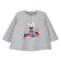 Mädchen Baby T-shirt Langarmshirt mit Druckknopfverschluss "schlaue Hündchen", hellgrau-meliert - 2.059 - Größe 74 74 | hellgrau | 