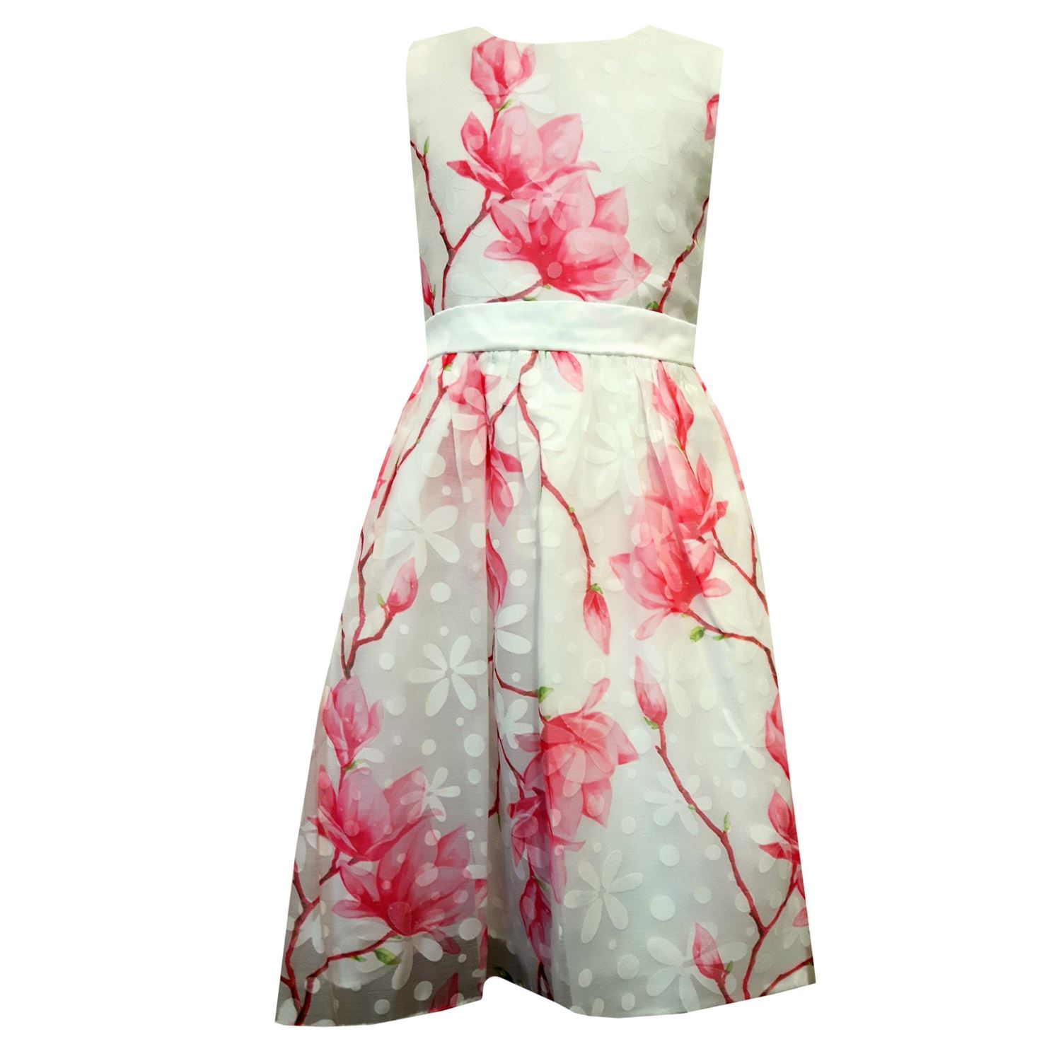 Eisend Eisend Festkleid für Kinder mit Magnolien-Motiv, weiß - 584145p